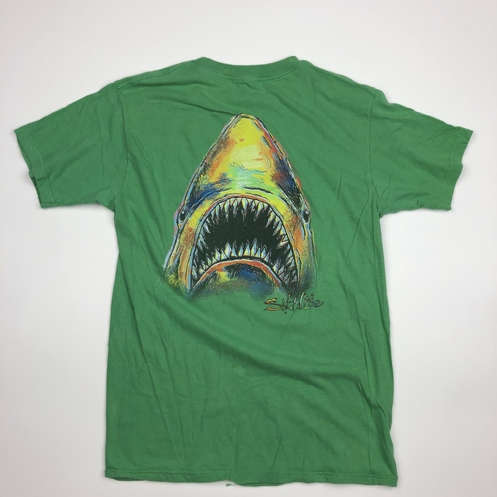 Salt Life Boys T-shirt Size S Green DI32